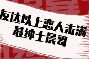 最绅士晨哥《友达以上恋人未满-解锁关系升级的奥秘》百度云下载